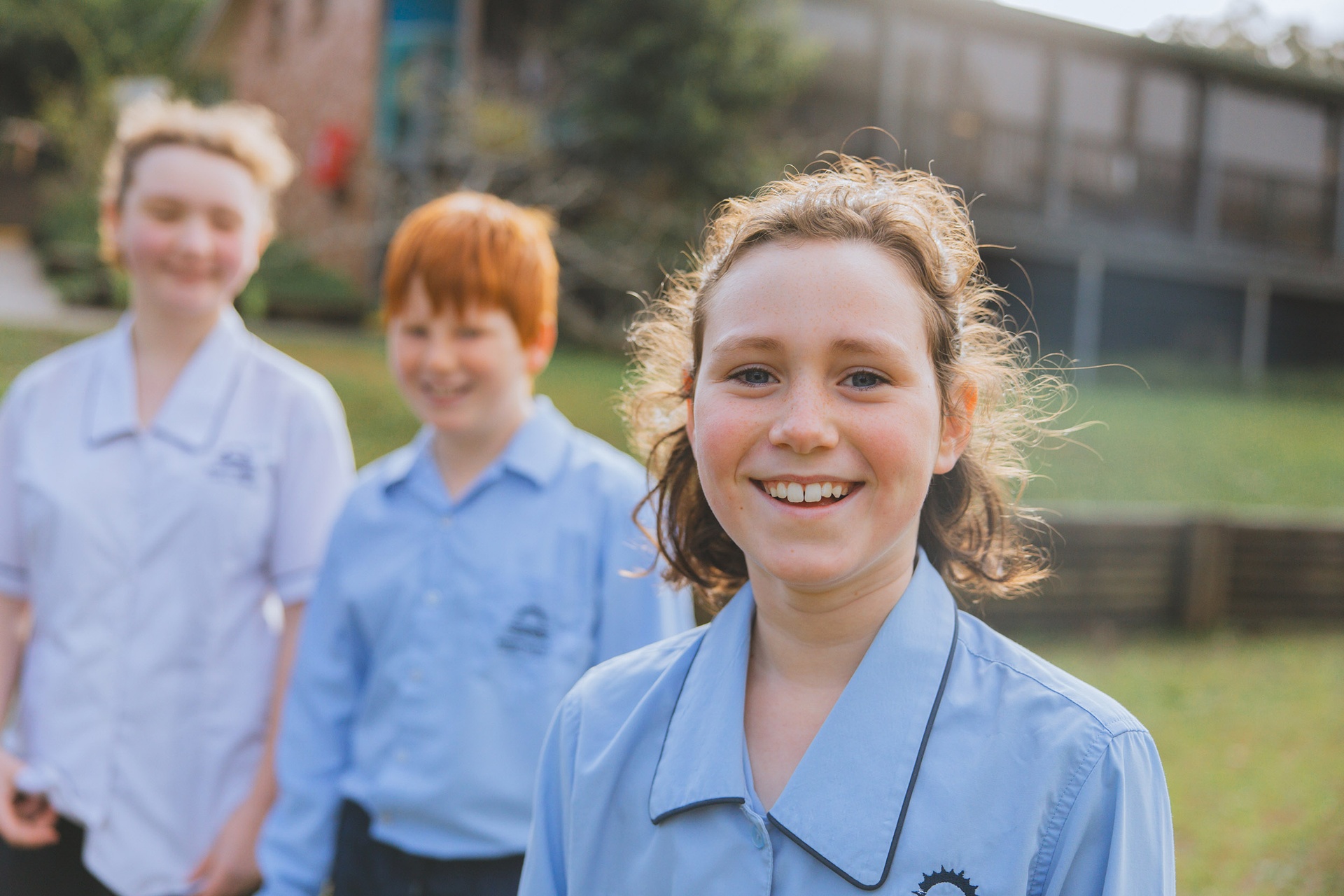 Brightwaters Christian College students walking to school along Lake Maquarie waterfront
