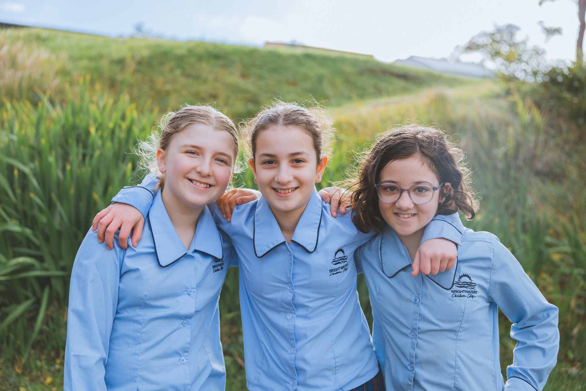 Brightwaters Christian College hugging while waiting for bus