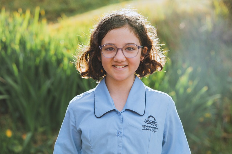 High school student smiling