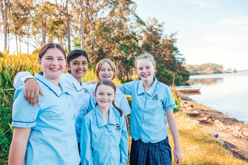 Brightwaters Christian College students laughing together outside